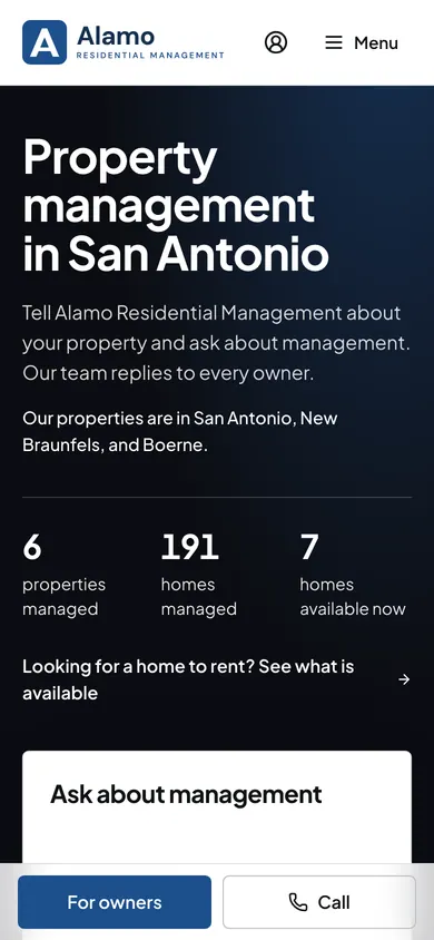 Property Management Growth on a phone, drawn on a sample property.